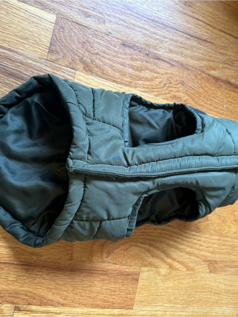 Quilted Olive Green & Camo Dog Jacket